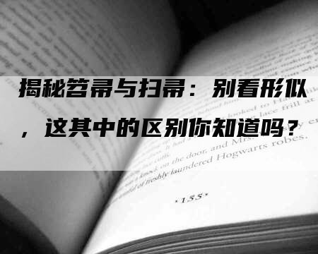 揭秘笤帚与扫帚：别看形似，这其中的区别你知道吗？